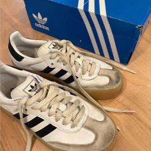 Adidas Samba White and Black Sneakers